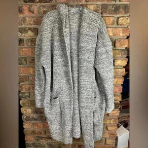 Barefoot Dreams Jacket CozyChic Boucle Hooded Long gray Size 1X Womens
